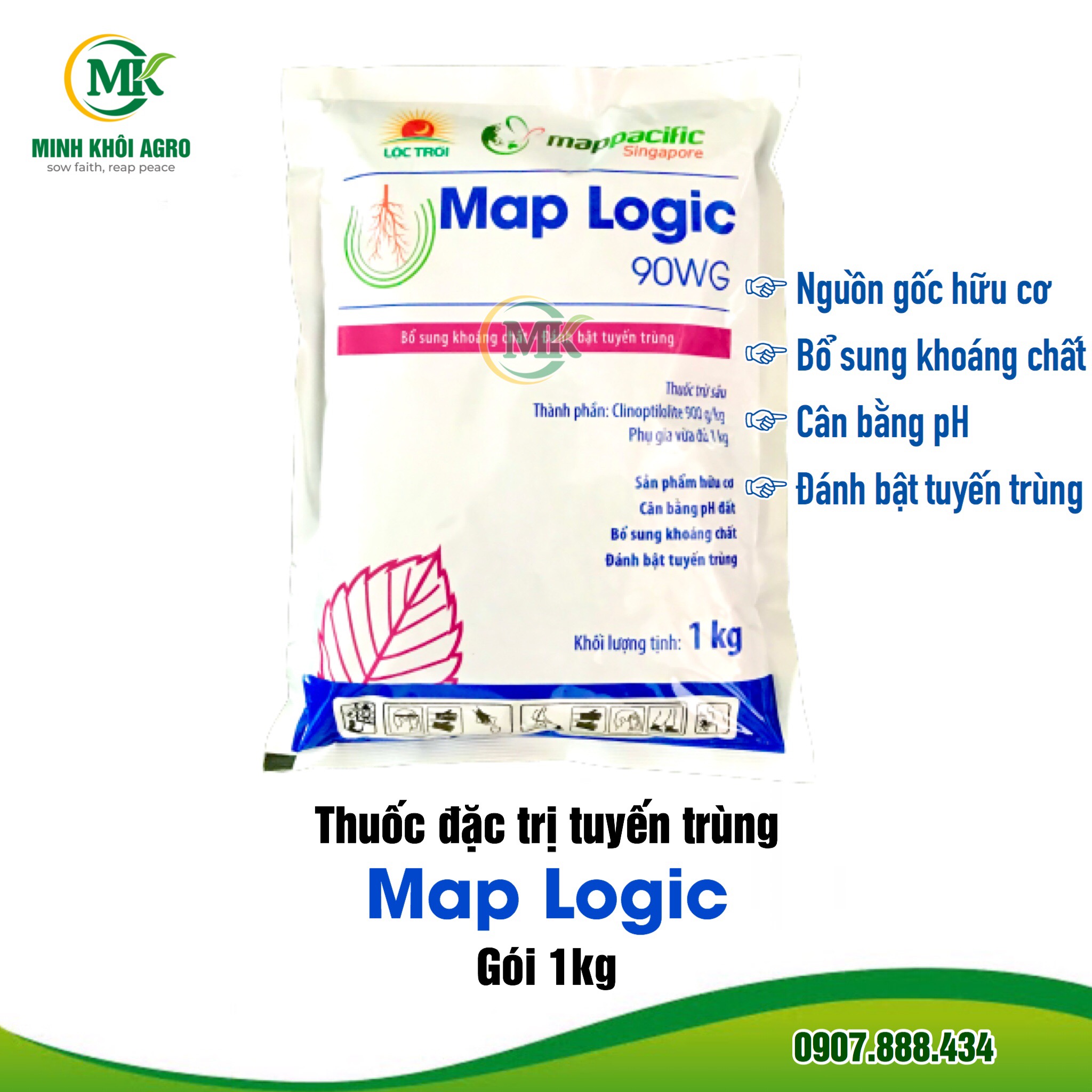 Thuốc đặc trị tuyến trùng Map Logic 90WP - Gói 1kg